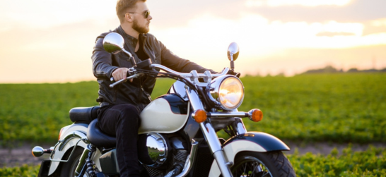 a man on a motorcycle